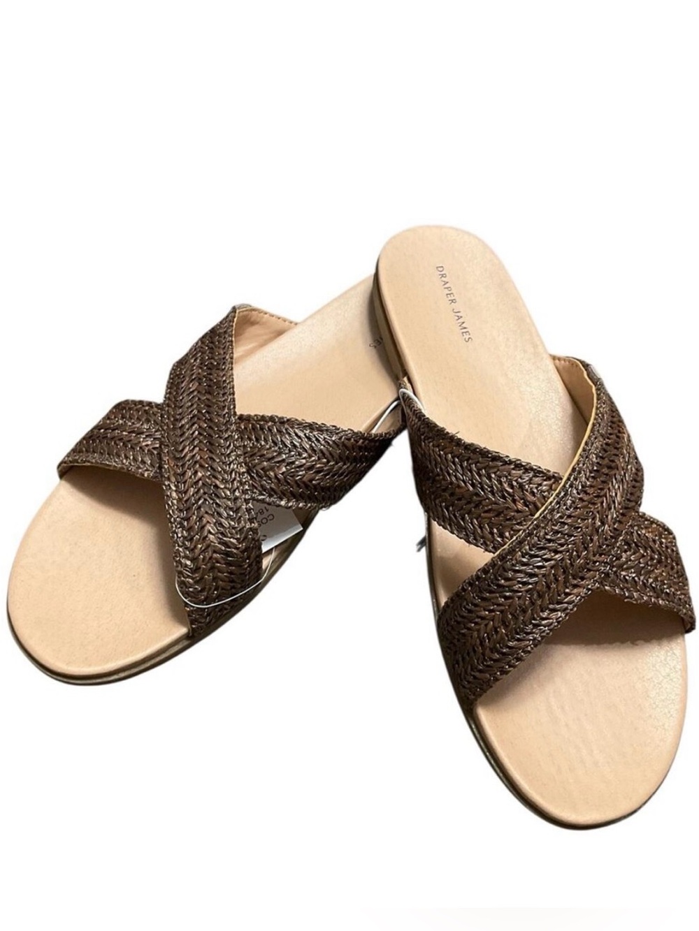 Draper James Women's Braided Slide Sandals Brown or White Size 7, 8, 9 or 10 NEW